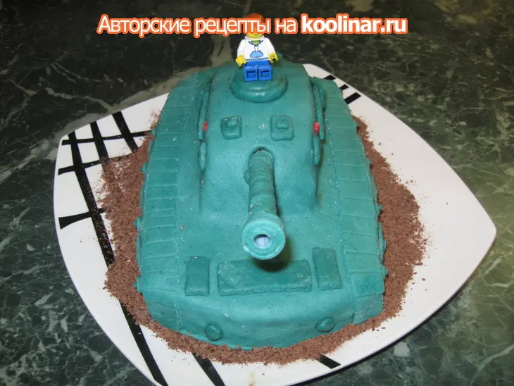 Торт-танк на 23 февраля: шаг 1