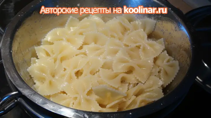 Фарфалле с чернилами каракатицы и тунцом: шаг 6