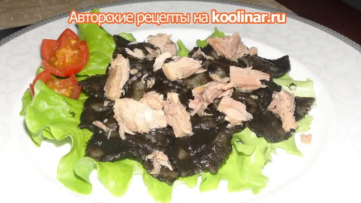 Фарфалле с чернилами каракатицы и тунцом: шаг 8