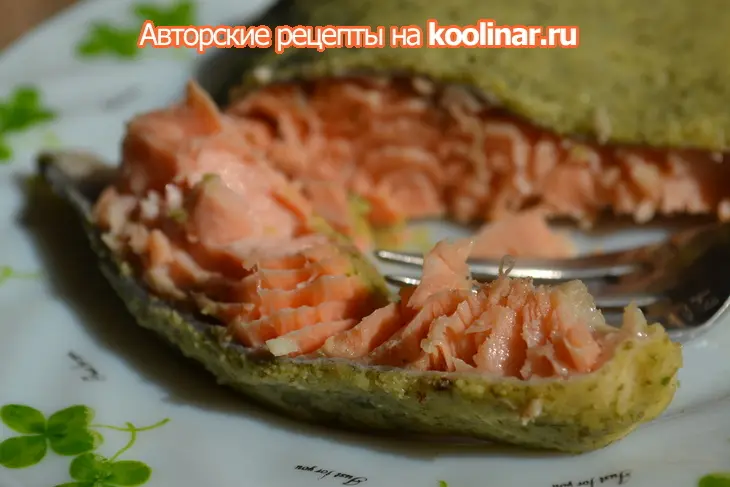Холодный лосось с зеленым маслом: шаг 2