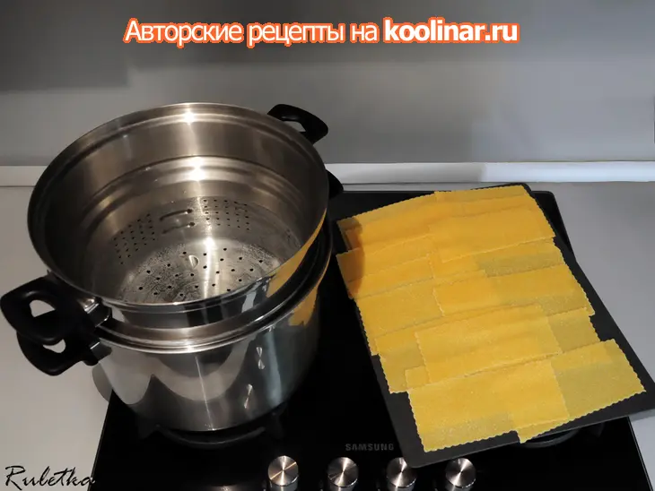 Лазанья из листов домашнего приготовления  "морская феерия".: шаг 8