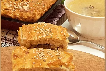 Пирог с капустой и копченостями.: шаг 5