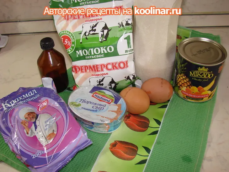 Бисквитный рулет на белках с заварным кремом  и экзотическими фруктами: шаг 5
