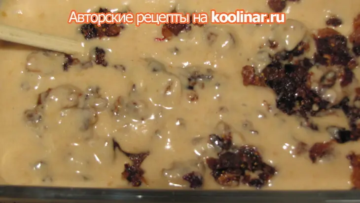 Постный кекс  абрикосовым джемом и сухофруктами,: шаг 4