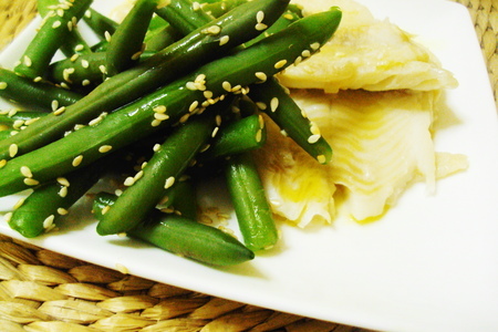 Морской язык с зеленой фасолью (ужин за 20 минут).: шаг 4