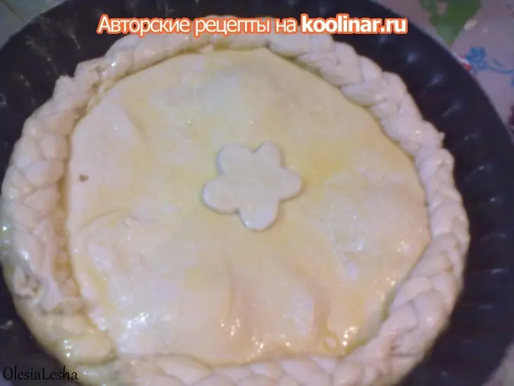 Пирог со шпинатом  и сыром фетакса...в яичной заливке))): шаг 12