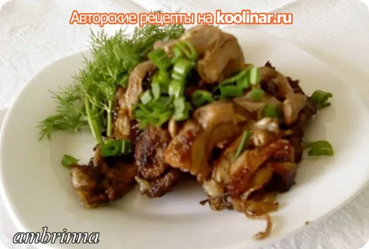 Горячая закуска "куриная печень с хрустящей корочкой + жареные с луком грибы"                ": шаг 7