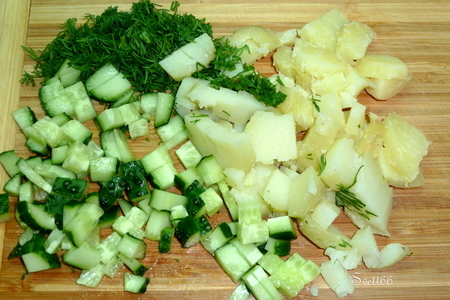 Грибной салат с картофелем в савойских лодочках: шаг 3