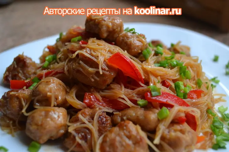 Рисовая лапша с имбирными фрикадельками: шаг 1
