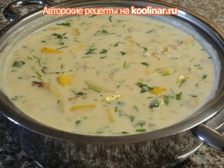 Крабовый суп с гребешками,грибами и папайей: шаг 7