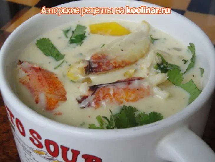 Крабовый суп с гребешками,грибами и папайей: шаг 8