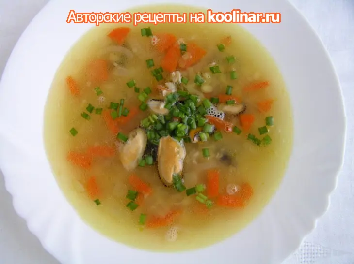 Гороховый суп с мидиями и сельдереем: шаг 7