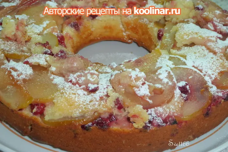Фруктовый пирог " яблочно-грушевая дружба с клюквой": шаг 7