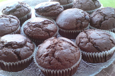 Шоколадные кексы или  muffins al cioccolato con alchechenge/почти как у луки монтерсино: шаг 6
