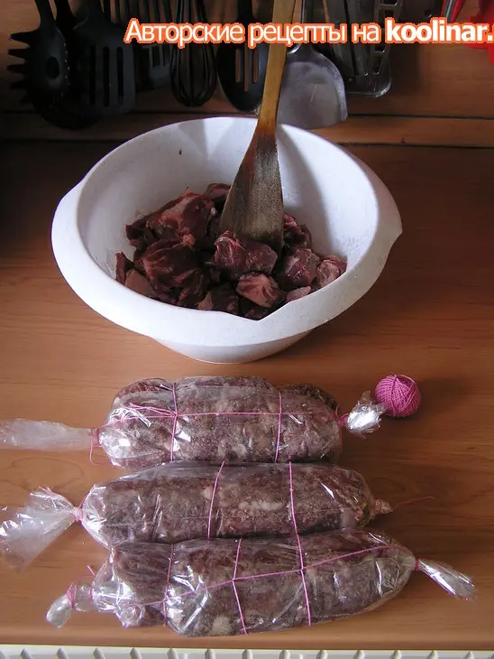 Колбаса мясная   паровая с желатином: шаг 1