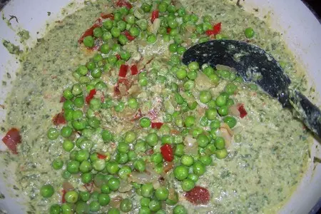 Тальятелле с рукколой и зеленым горошком: шаг 7
