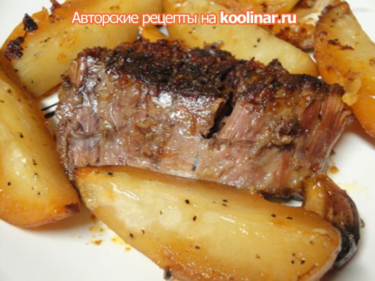 Мясо с картофелем и чесноком в духовке: шаг 7