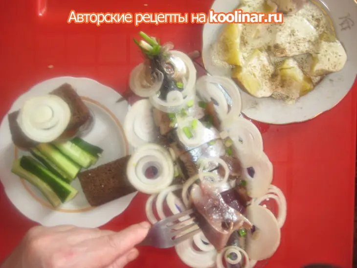 «селёдочка в белом воротничке» к мундиру и зубровке.  (эхо  60-х годов).: шаг 3