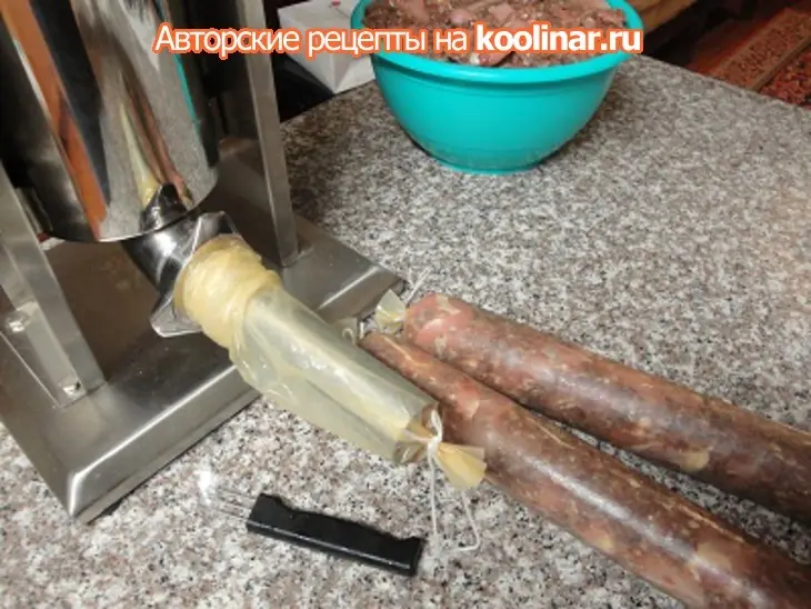 Колбаса говяжья-куриная: шаг 5