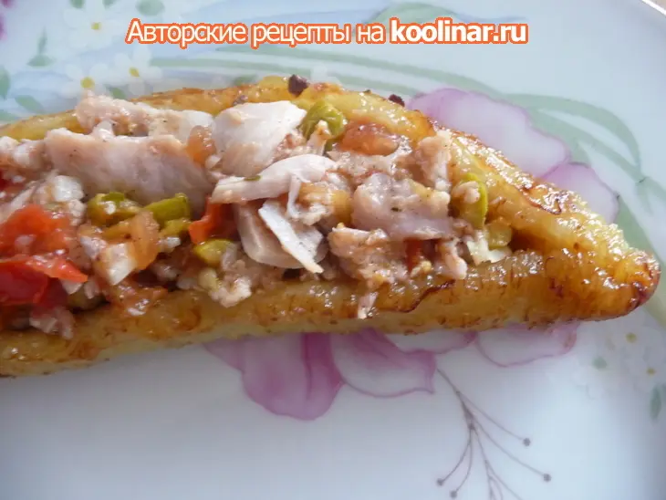 Банановые лодочки с начинкой: шаг 6