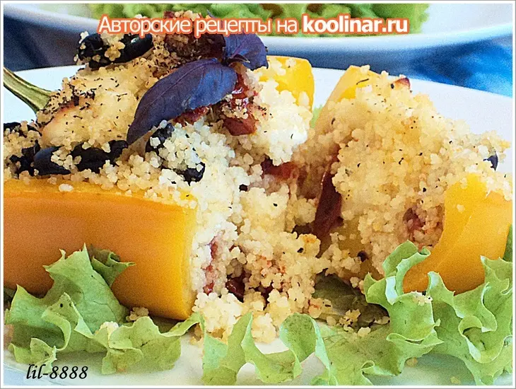 Перец фаршированный кускусом, брынзой и овощами.: шаг 8