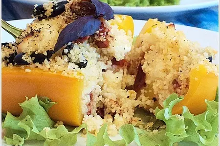 Перец фаршированный кускусом, брынзой и овощами.: шаг 8