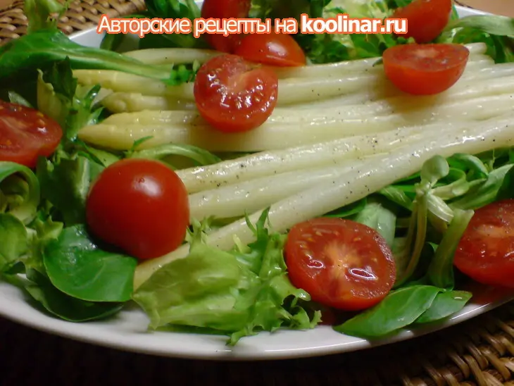 Салат из копчёной форели и белой спаржи: шаг 7