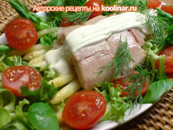 Салат из копчёной форели и белой спаржи: шаг 9