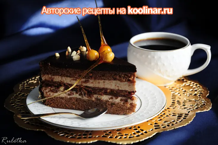 Торт с банановым муссом и хрусткой шоколадно-ореховой прослойкой "галлея": шаг 33