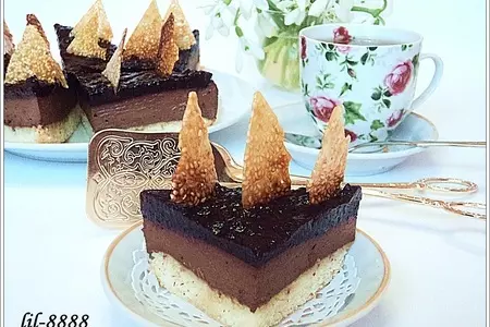 Пирожное с шоколадным муссом и твилем из кунжута.: шаг 8