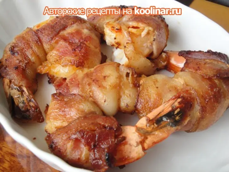 Креветки в беконе с чесноком на гриле: шаг 7