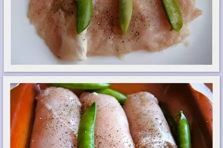 Куриные рулетики с горошком: шаг 1