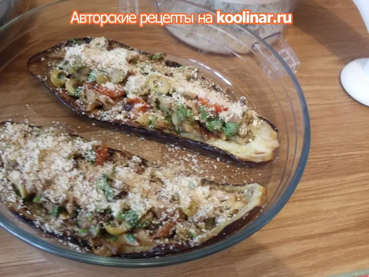 Баклажаны фаршированные вешенками: шаг 4