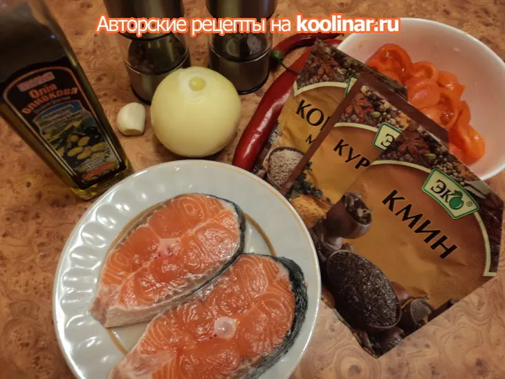 Рыба в томатно-кокосовом соусе.: шаг 1
