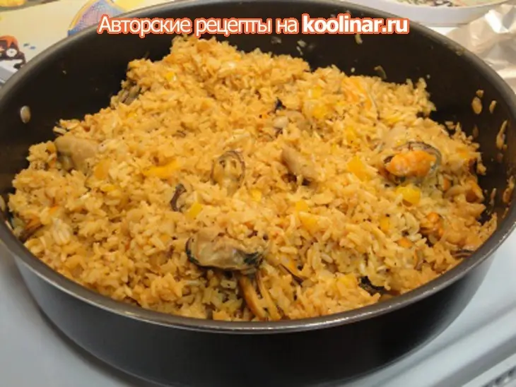 Мидии с рисом,чесноком и имбирем: шаг 5