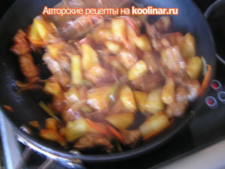 Мясо с ананасами или гуинджоу: шаг 3