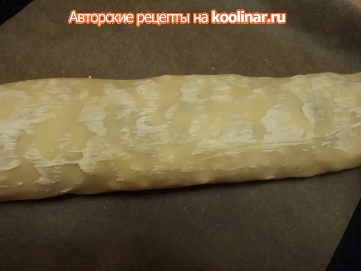 Штрудель из вытяжного теста с брынзой и шпинатом.: шаг 5