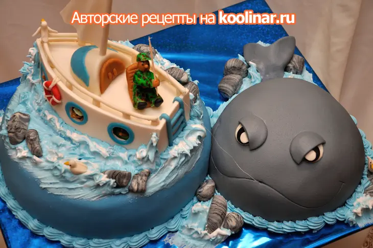 Торт "мечта рыбака или гавайская рыбалка": шаг 10