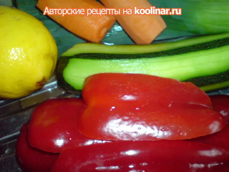 Шашлычки из телячьей печени,бекона и грибов с грилованными овощами: шаг 1
