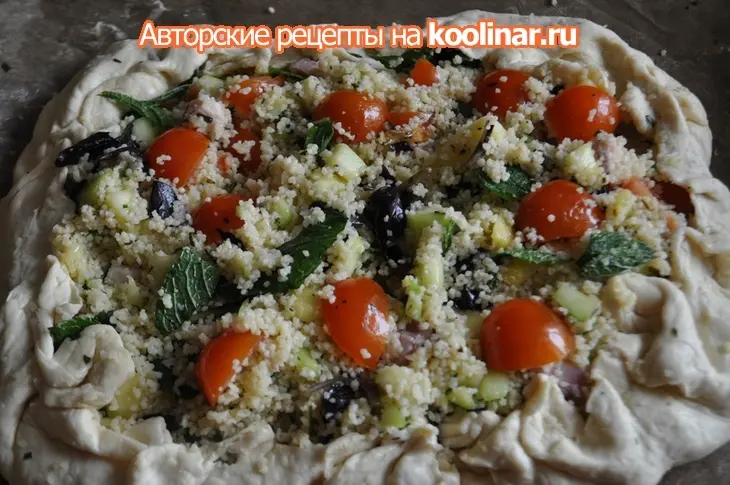Открытые пироги с кабачками,мятой,кускусом и ...: шаг 6