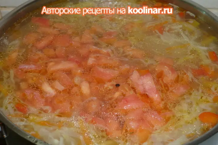 Щи из молодой капусты с фасолью и мясом птицы: шаг 7