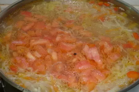 Щи из молодой капусты с фасолью и мясом птицы: шаг 7