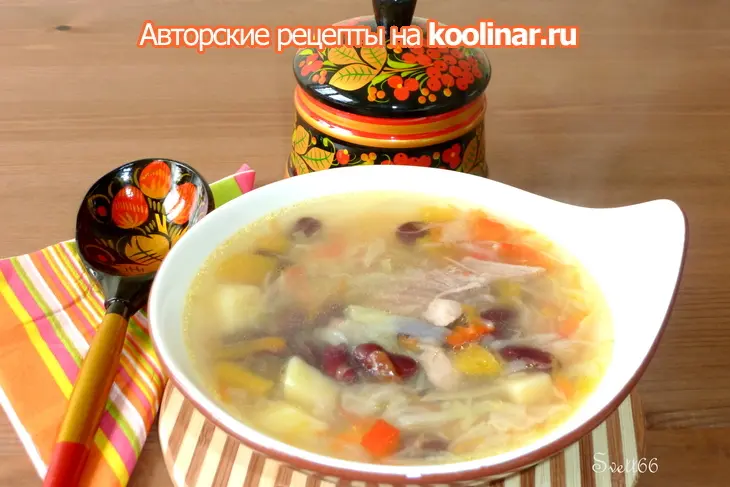 Щи из молодой капусты с фасолью и мясом птицы: шаг 8