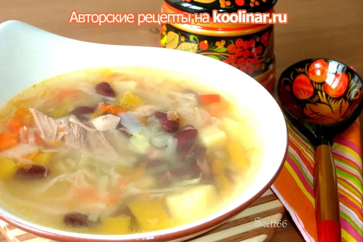 Щи из молодой капусты с фасолью и мясом птицы: шаг 9