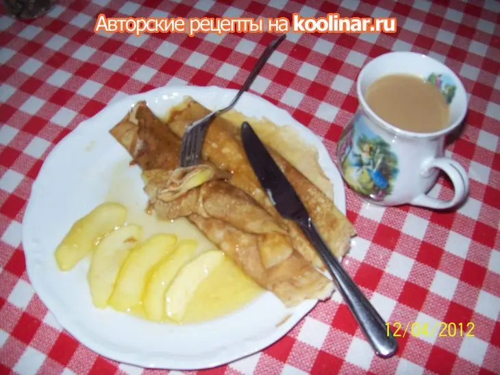 Блинчики с яблоками.: шаг 6