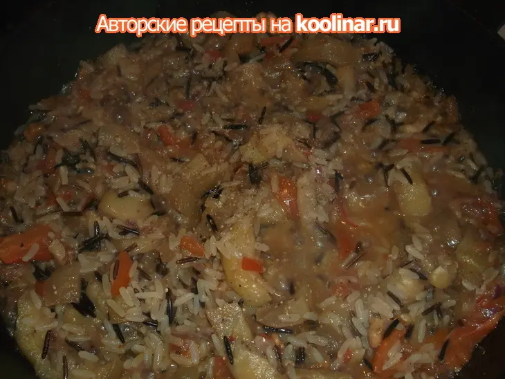 Пилав с баклажанами и грецкими орехами: шаг 4