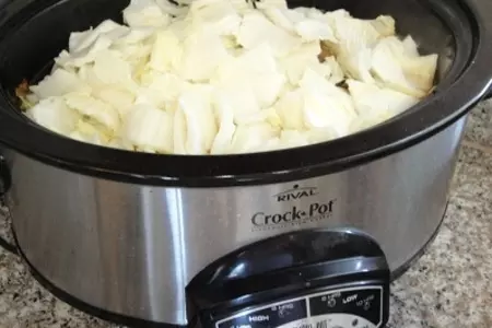 Мясо по гавайски с капустой и рисом: шаг 5