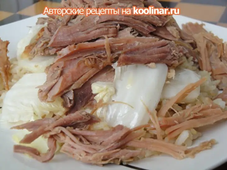 Мясо по гавайски с капустой и рисом: шаг 8