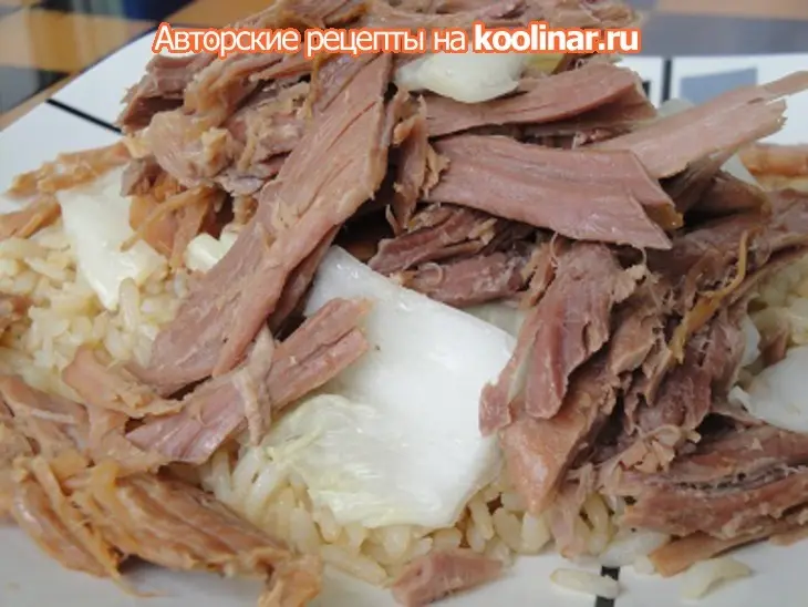 Мясо по гавайски с капустой и рисом: шаг 9