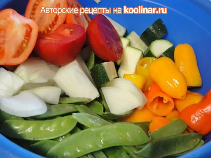 Креветки с овощами да на гриле: шаг 3